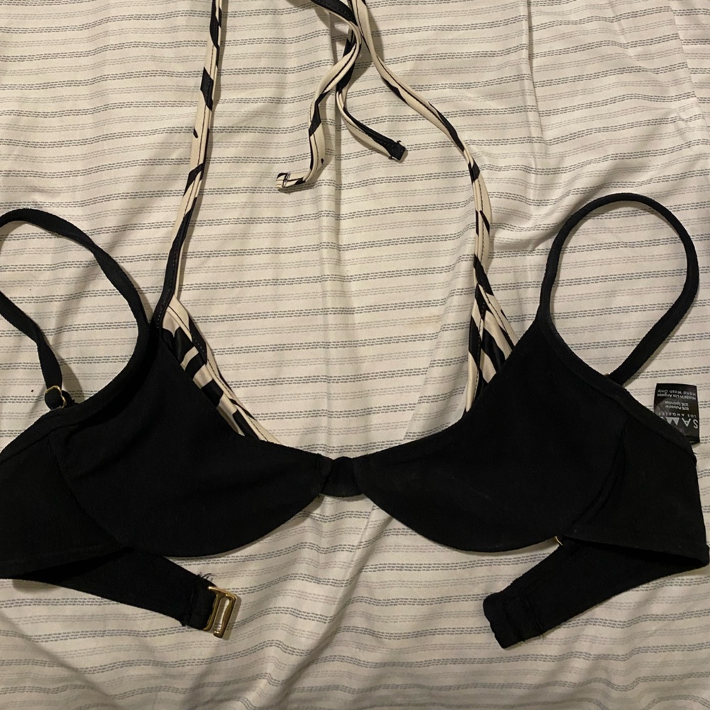 Same swim zebra double string top